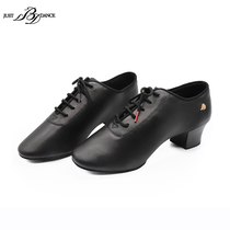 JustBDdance Betty Latin dance shoes mens two points bottom black breathable dance shoes B401-1