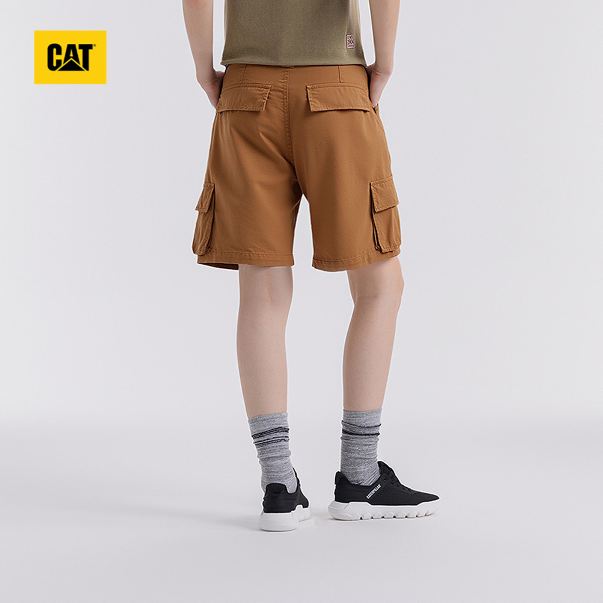 CAT卡特25夏季新品女士户外美式复古工装风贴袋美拉德工装短裤,淘宝优惠券,粉丝福利购,淘宝优惠卷