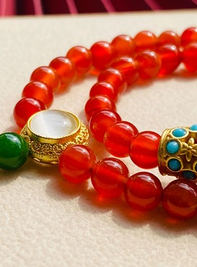 多圈手链玉髓民族风男女