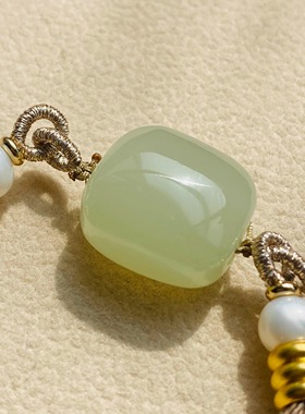 手工编制手链和田玉小众民族风