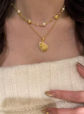 香港壹刻珠宝新中式国风拉丝镶嵌葫芦通体纯银材质福禄满满