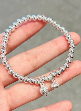 香港购壹刻珠宝ins风小众时尚气质百搭纯银手链手串990足银两世欢