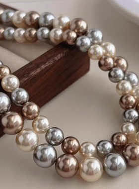 香港壹刻珠宝进口南洋8mm大贝家中有银项链配有专柜的礼盒和礼袋