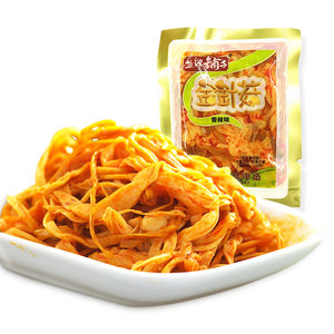 盐津铺子金针菇杏鲍菇红油竹笋山椒花生藕片丁素食零食独立小包装