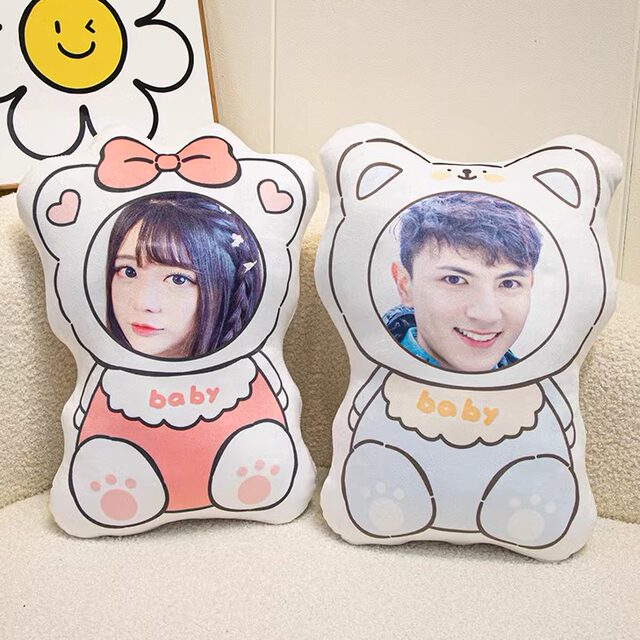 Diy custom pillow cushion doll humanoid doll ແຟນແລະແຟນຮູບທີ່ແທ້ຈິງໃບຫນ້າ doll ຂອງຂວັນວັນເກີດ