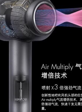 无叶吹风机负离子护发冷热风家用理发店大风力速干智能电吹风静音