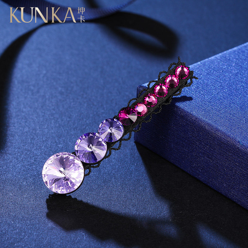 气质少女刘海简约进口施华鸭嘴夹 坤卡发饰