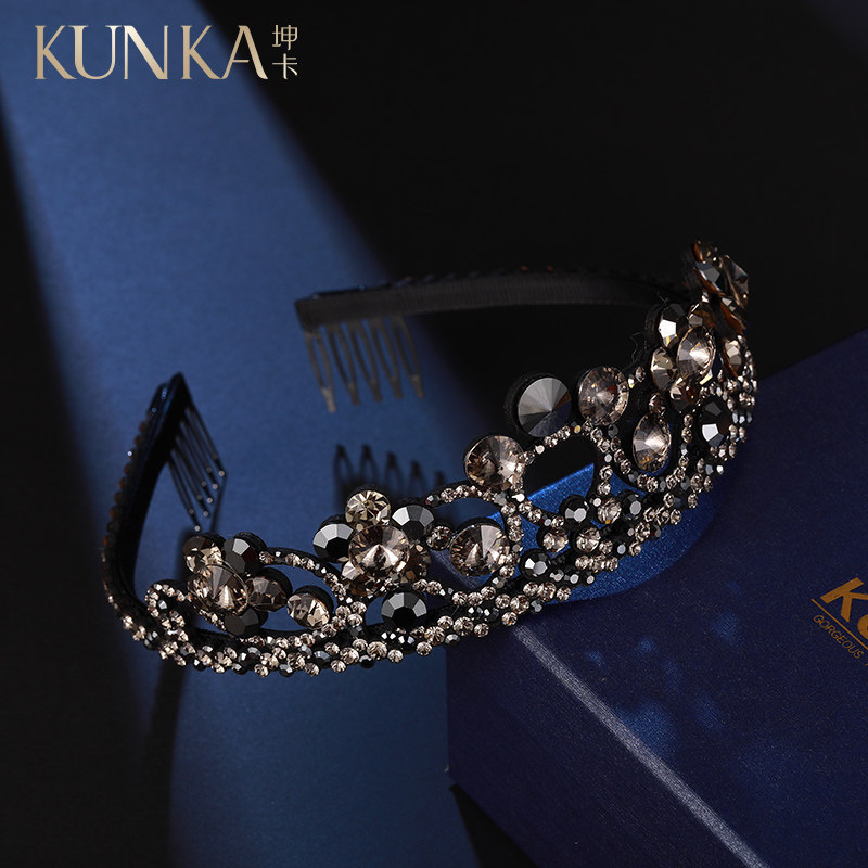 施华奥钻女防滑带齿百搭外出发箍 坤卡发饰