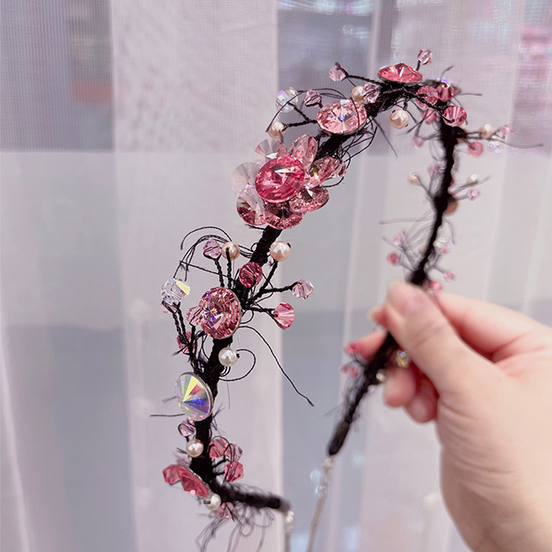 施华奥钻细女花型百搭随型网红发箍 坤卡发饰