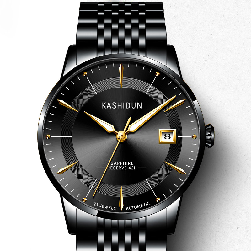 卡诗顿男士全自动防水精钢带机械表 卡诗顿雅韵国产腕表