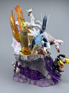 新品全涂装四神兽 阿尔宙斯 帕路奇犽 帝牙卢卡骑拉帝纳手办摆件