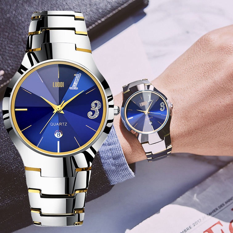 正品全自动男款夜光防水女士钨钢表 luodi罗迪国产腕表