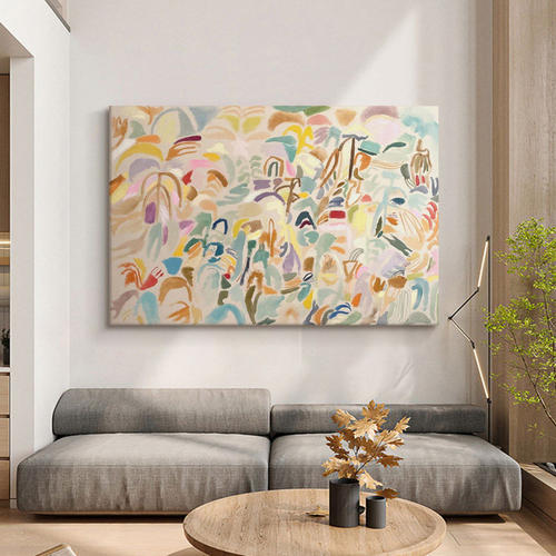 现代简约客厅抽象派吴冠中装饰画卧室壁画餐厅横版玄关艺术挂画 - 图1