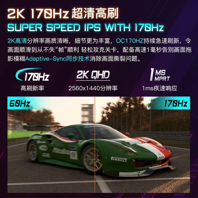 技嘉27英寸2k165hz显示器电竞游戏M27Q高清ips屏KVM台式电脑144hz-图1