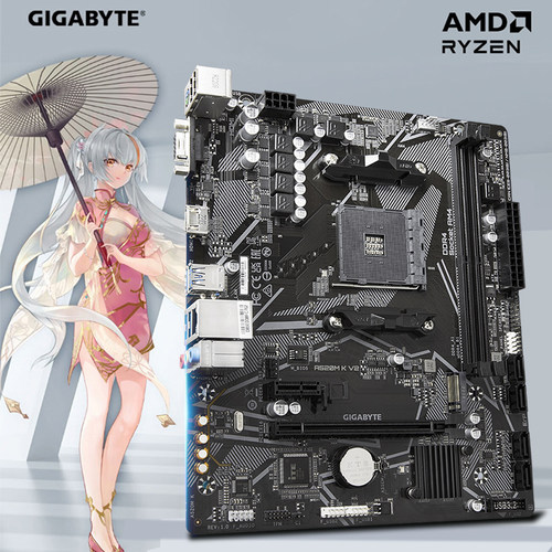 AMD锐龙R5 5500/5600/5700X3D+技嘉A520M/B550M台式机主板CPU套装-图2