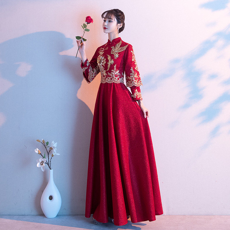 新娘2020新款冬季秀禾服结婚晚礼服 名洋佳人礼服/晚装