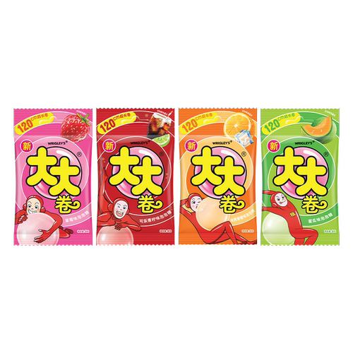 大大卷切切乐三口味6袋装口香糖儿童糖果小吃零食童年超人泡泡糖 - 图3