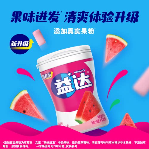 益达无糖口香糖木糖醇40粒*8零食清新口气糖果休闲小吃 - 图1