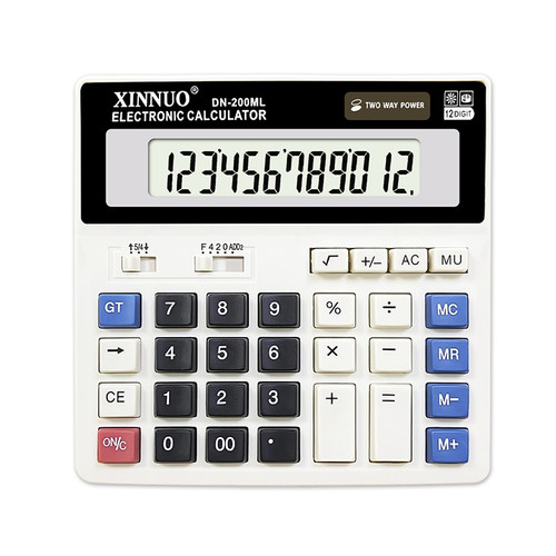 包邮信诺DN-200ML大号按键太阳能计算器12位数商务型办公用计算机 - 图3