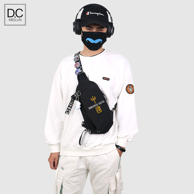 运动款机能小众潮流ins超火斜挎包 美伦博士男士包袋