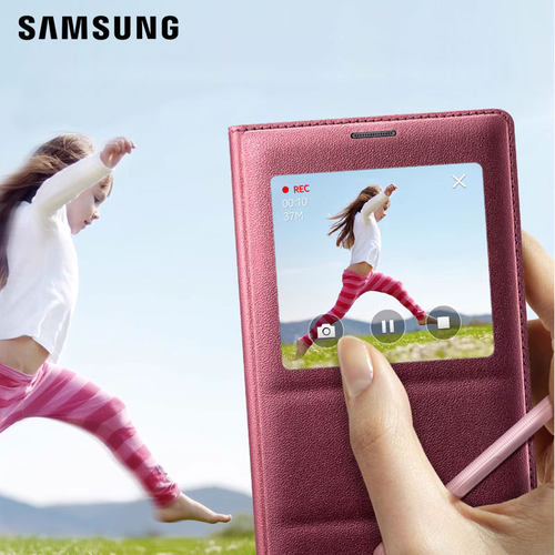 三星note4原装皮套 三星note4手机壳 N9100手机套智能保护套翻盖三星Note4 N9108v N9108W N9106原装手机壳 - 图0