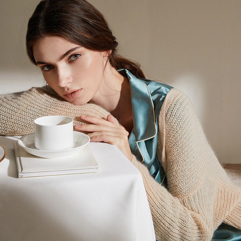 金三塔19姆米女两件套黛青色睡衣 金三塔浙江睡衣/家居服套装