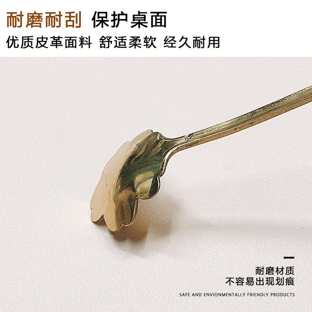 Imitation linen leather dining placemat, waterproof and oil-proof table mat, light luxury and high-end tablecloth, anti-scalding and high temperature resistant heat insulation mat