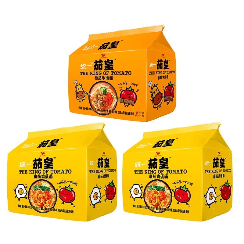 统一茄皇方便面新疆番茄牛肉面鸡蛋面袋装整箱泡面方便速食夜宵