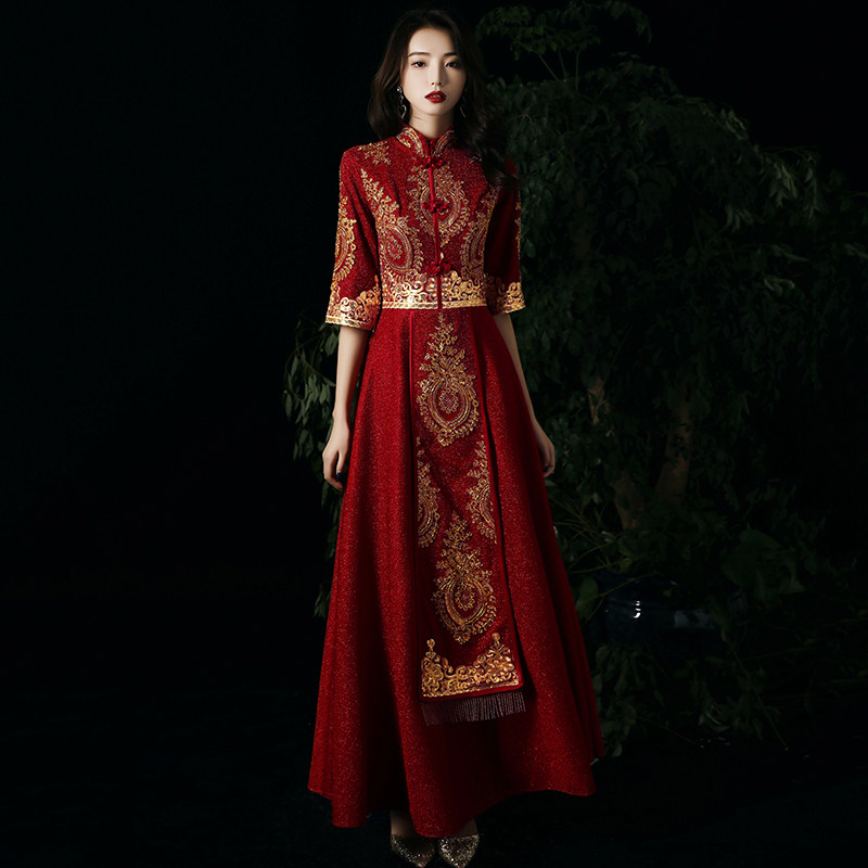 秀禾服新娘女2020新款中国风敬酒服 韩曼朵旗袍