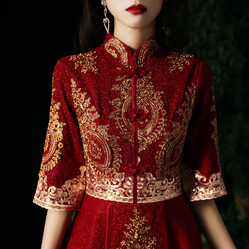 秀禾服新娘女2020新款中国风敬酒服 韩曼朵旗袍