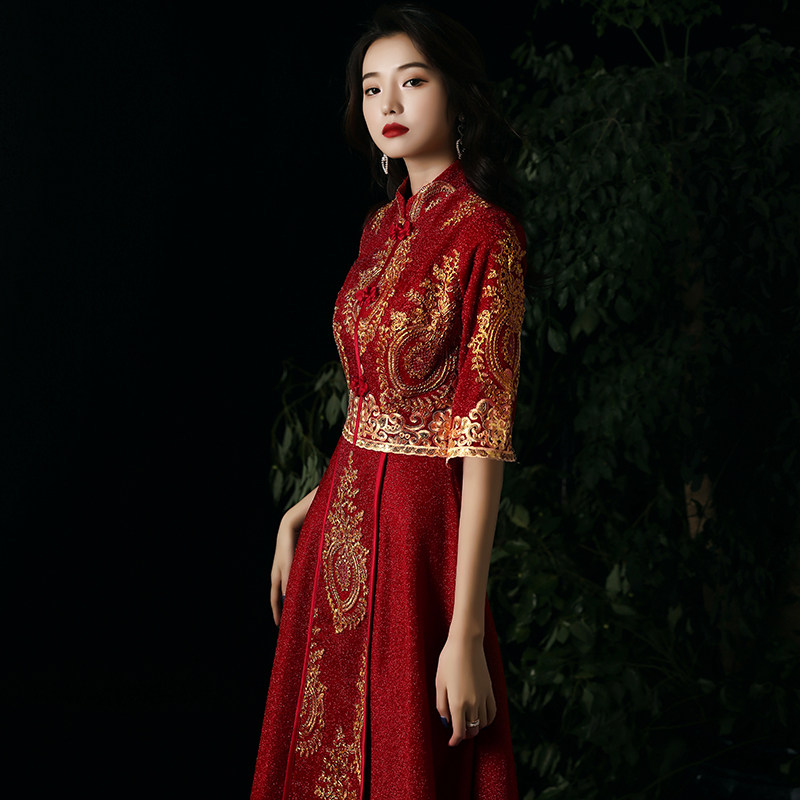 秀禾服新娘女2020新款中国风敬酒服 韩曼朵旗袍