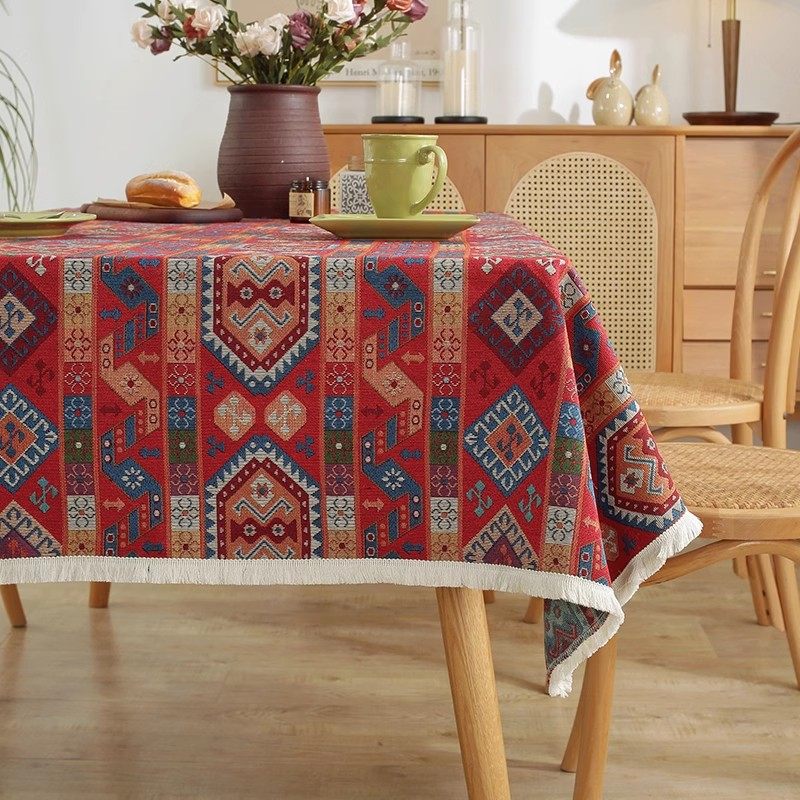 新款加厚美式复古中古风民族风桌布提花布艺防尘餐桌布茶几盖布,淘宝优惠券,粉丝福利购,淘宝优惠卷