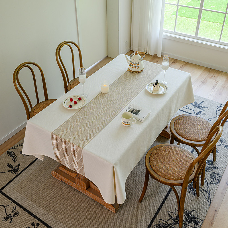 棉麻布艺餐桌桌布ins风茶几盖巾法式氛围感会议轻奢高级感厚台布,淘宝优惠券,粉丝福利购,淘宝优惠卷