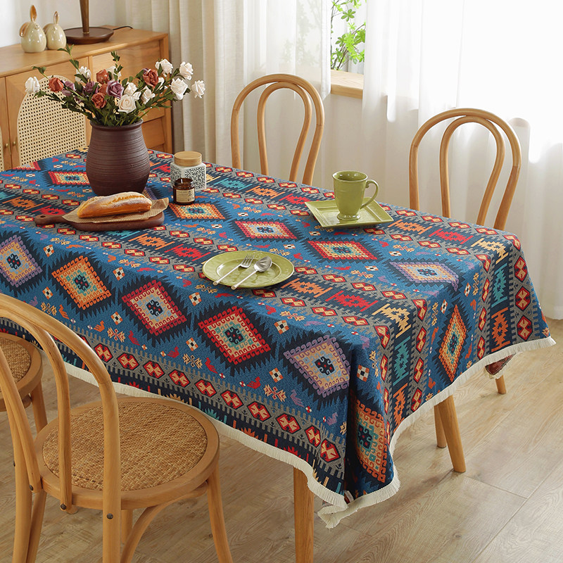 新款加厚美式复古中古风民族风桌布提花布艺防尘餐桌布茶几盖布,淘宝优惠券,粉丝福利购,淘宝优惠卷