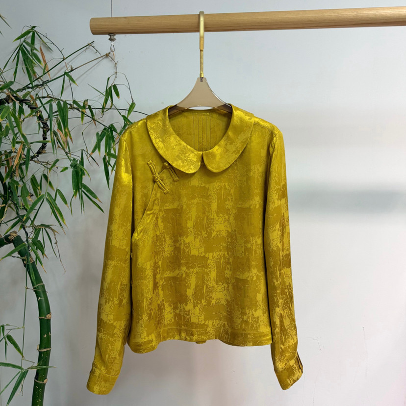 诺诺26年早春新中式提花盘扣娃娃领修身长袖上衣小衫XQM131,淘宝优惠券,粉丝福利购,淘宝优惠卷