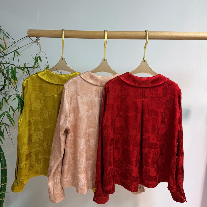 诺诺26年早春新中式提花盘扣娃娃领修身长袖上衣小衫XQM131,淘宝优惠券,粉丝福利购,淘宝优惠卷