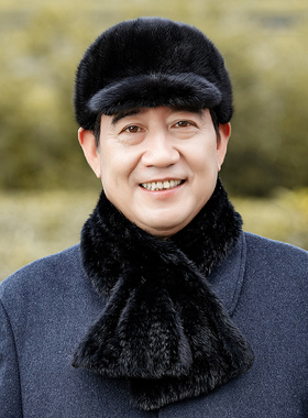 男士皮草水貂毛帽子鸭舌骑士帽