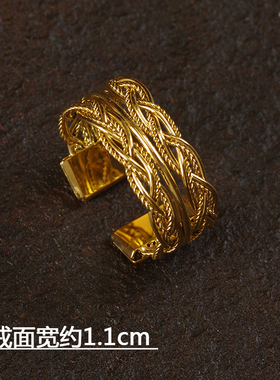 玻璃水晶金属钛钢简约叠戴女戒指