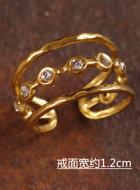 意大利叠戴女锆石日常通勤戒指环