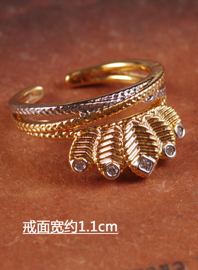 十字架宫廷女通勤开口项链戒指环