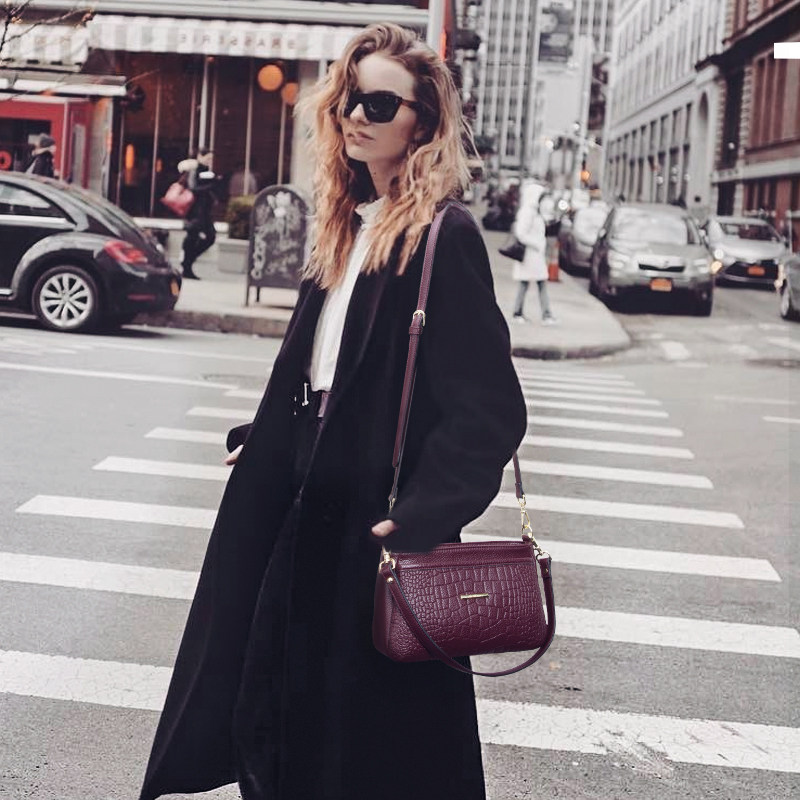 简秀真皮包包2021新款潮软皮斜挎包 简秀女士包袋