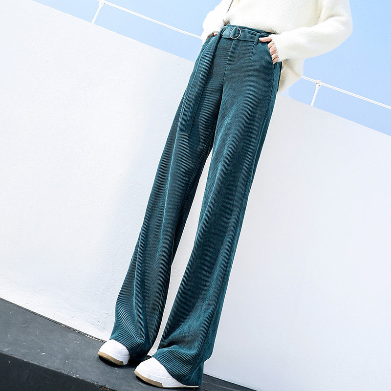 2019秋冬高腰直筒垂感宽松阔腿裤 雪来赛奇休闲裤