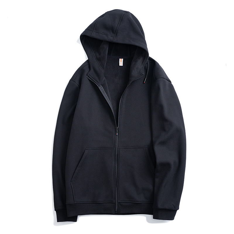 伟臣潮流大码男装冬季加绒开衫卫衣男胖子加肥加大加厚连帽上衣男