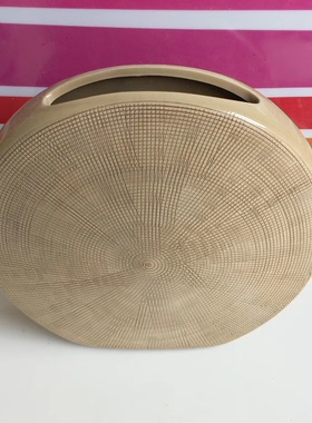 陶瓷扇面扇形花瓶家居摆设