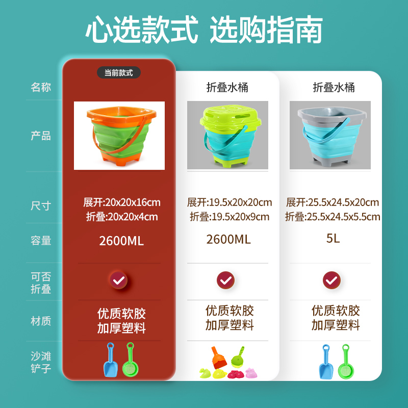 儿童沙滩玩具套装宝宝海边挖沙玩沙便捷挖土工具铲子桶沙漏男女孩-图2