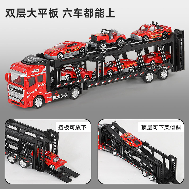 大号合金儿童玩具男孩工程卡车模型 遥蓝惯性/回力/滑行玩具