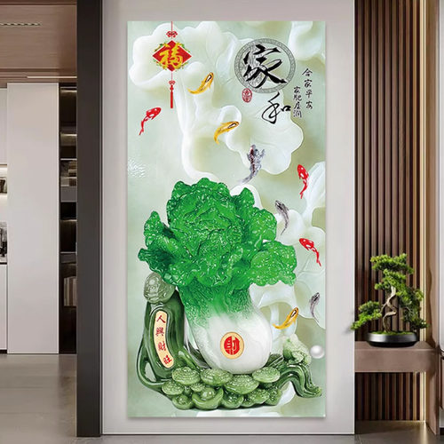 玄关自粘装饰画现代简约入户正对进门3D立体墙壁挂画走廊过道贴画 - 图3