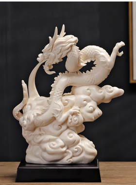 祥龙赐福德化白瓷龙年礼品中国龙郑建忠大师手作