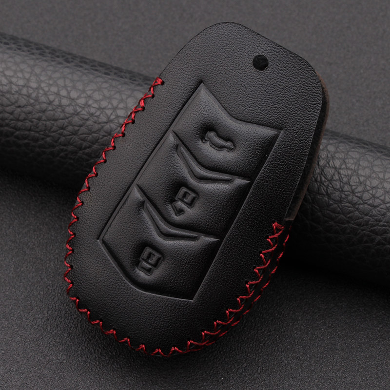 蓝电E5汽车真皮钥匙套 专用蓝E5遥控包 男女保护壳 手工钥匙扣链