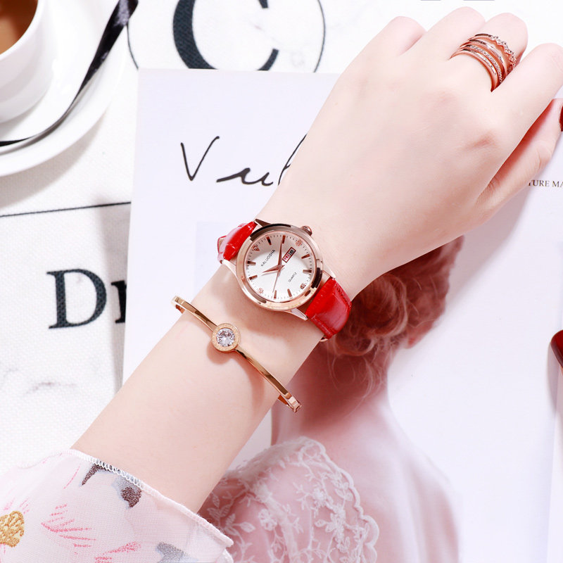 卡罗莎女新款时尚气质防水钢带女表 卡罗莎国产腕表